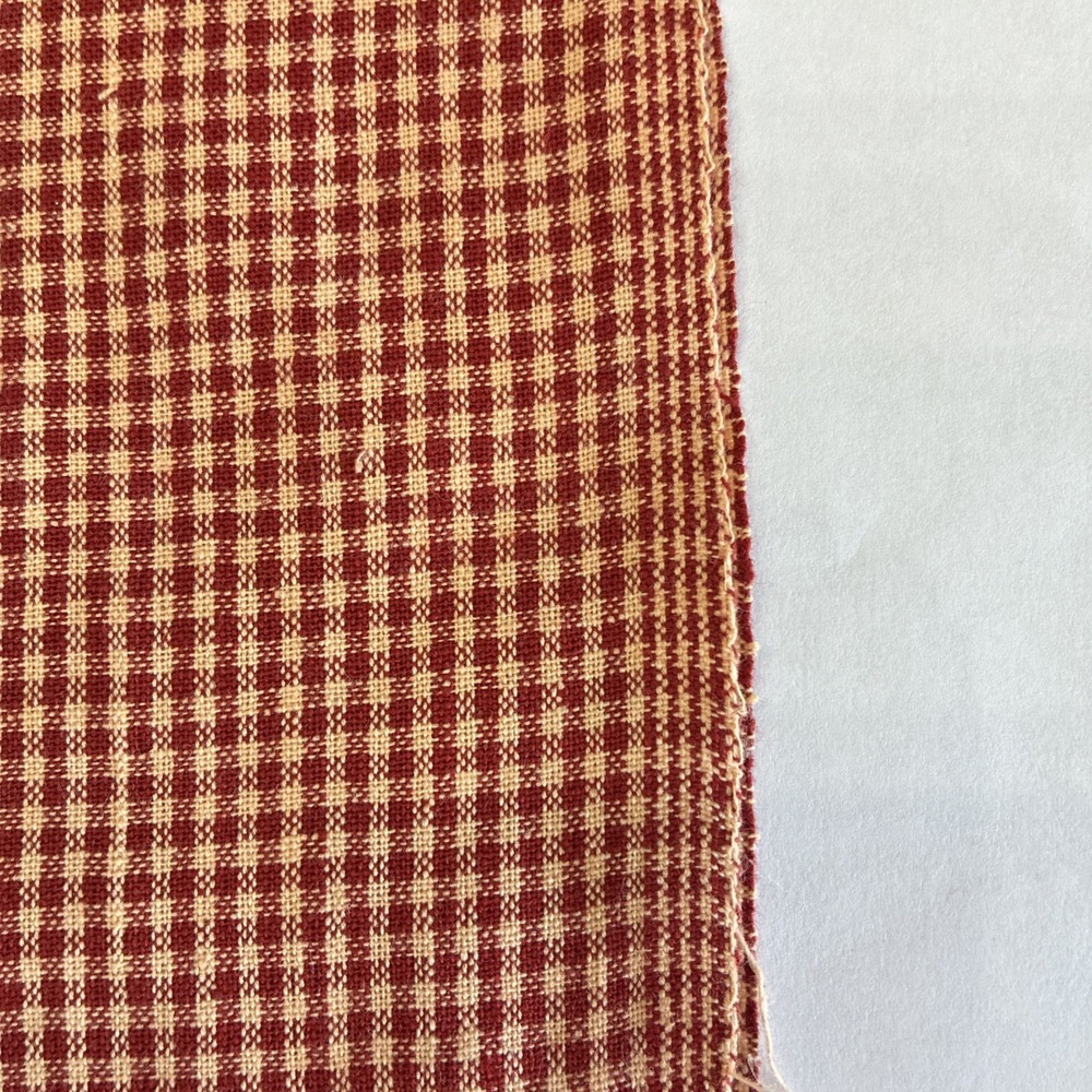 Cotton Fabric Dark Red Gingham Small Mini Check Woven Fabric 2.5Yard  x 44" Wide